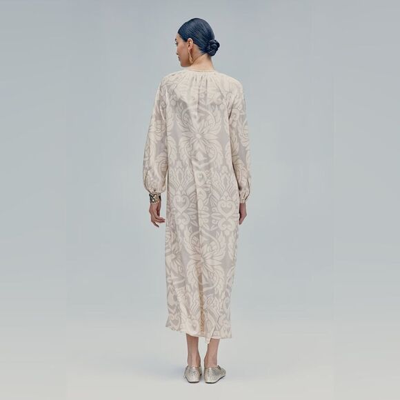 H&M Balloon-Sleeved Dress Light Beige Ramadan Modest Collection New - Picture 5 of 8